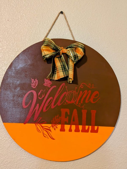 welcome fall door hanger